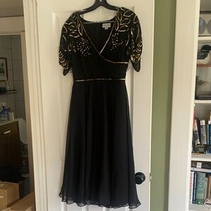 Virgos Lounge Black Embellished Midi